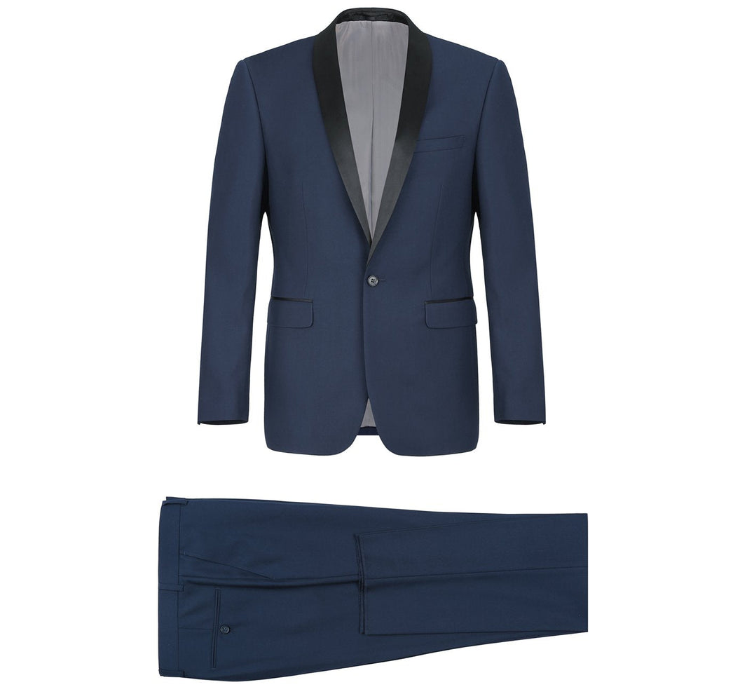 Renoir 201-19 Men's Slim Fit 2-Piece Shawl Lapel Tuxedo Suit