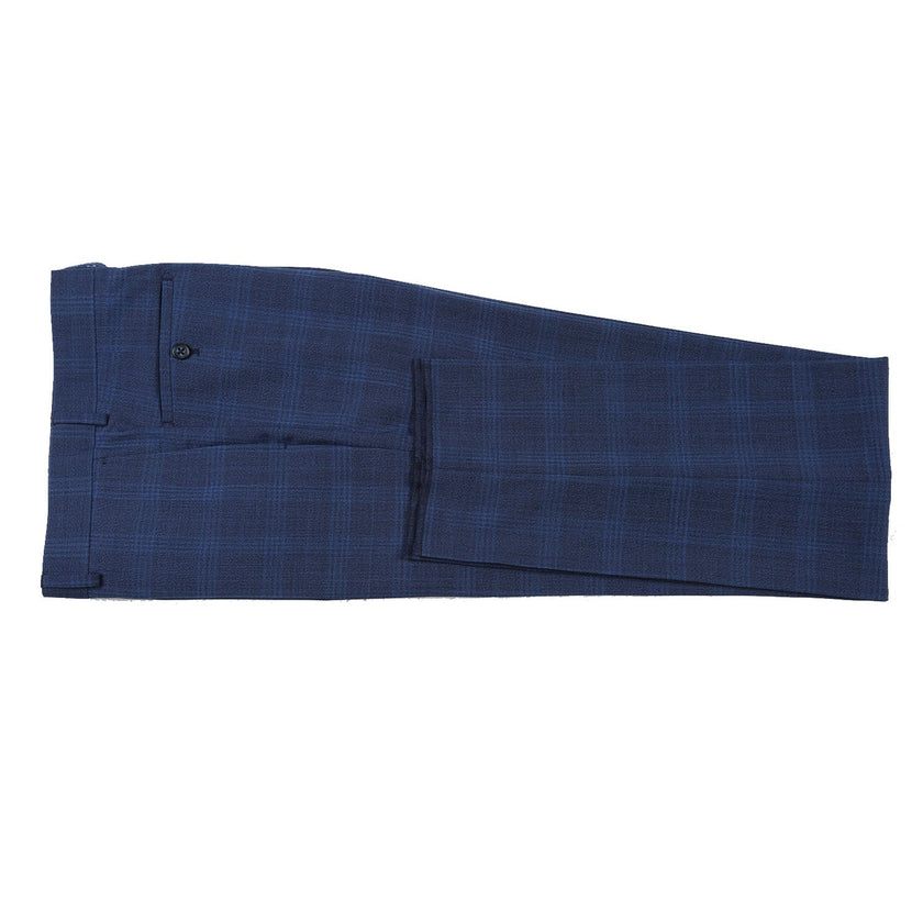 Renoir EL72-50-412 Airforce Blue Plaid Wool Suit