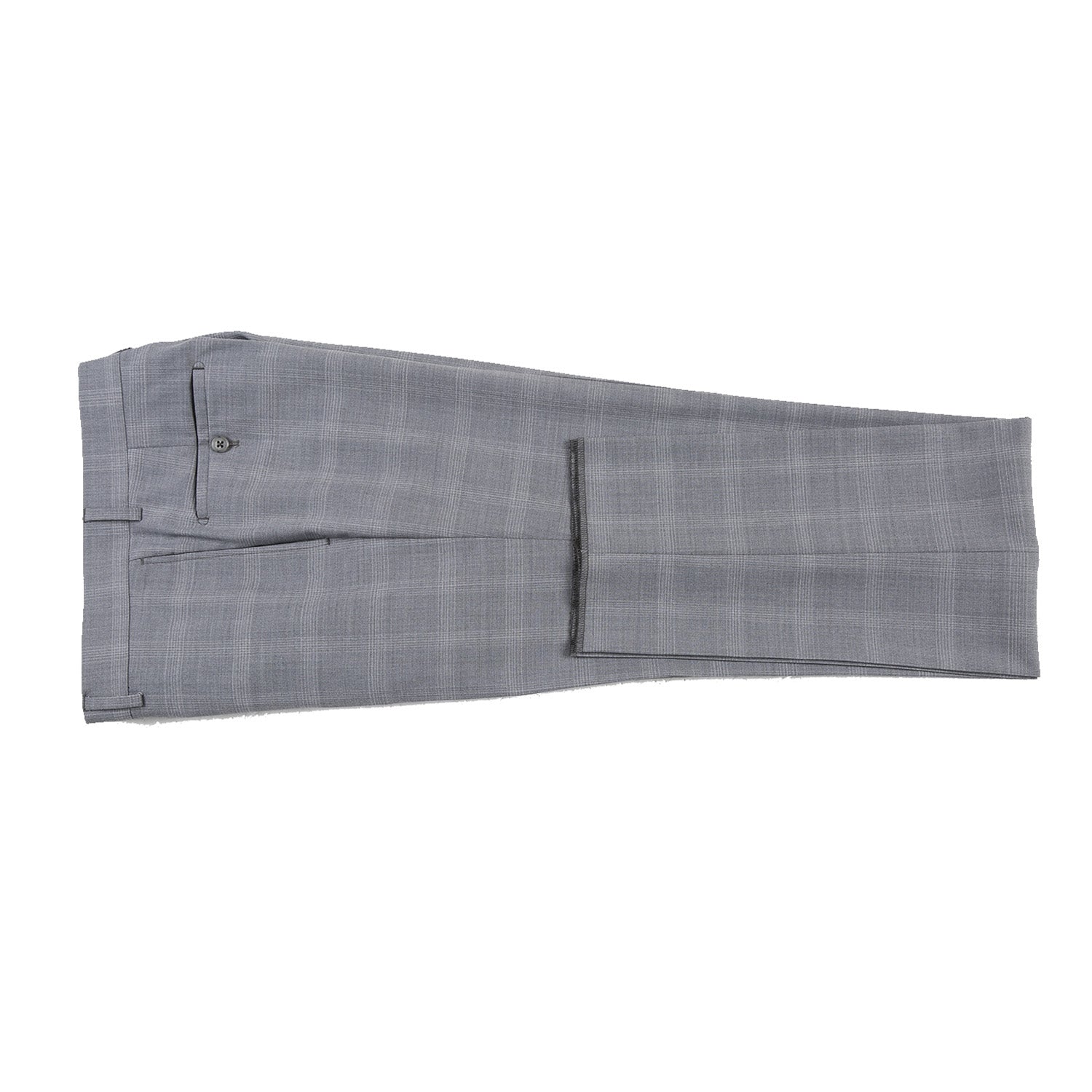 Renoir EL72-62-092 Light Gray Window Pane Check Wool Suit