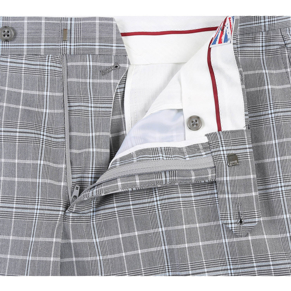 Renoir 82-60-092EL White Smoke Plaid Suit