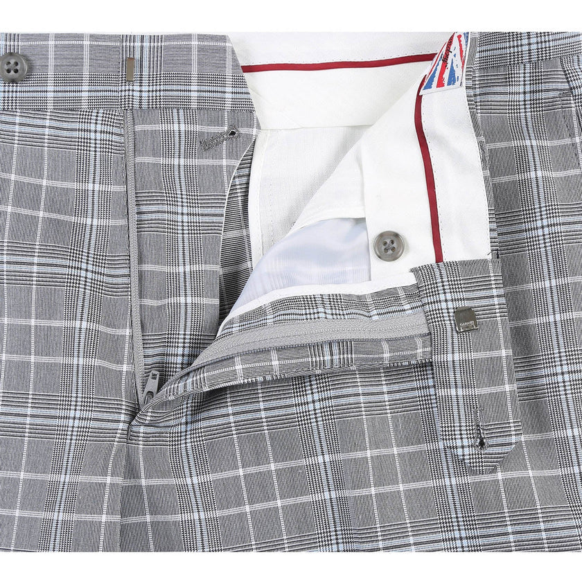 Renoir 82-60-092EL White Smoke Plaid Suit