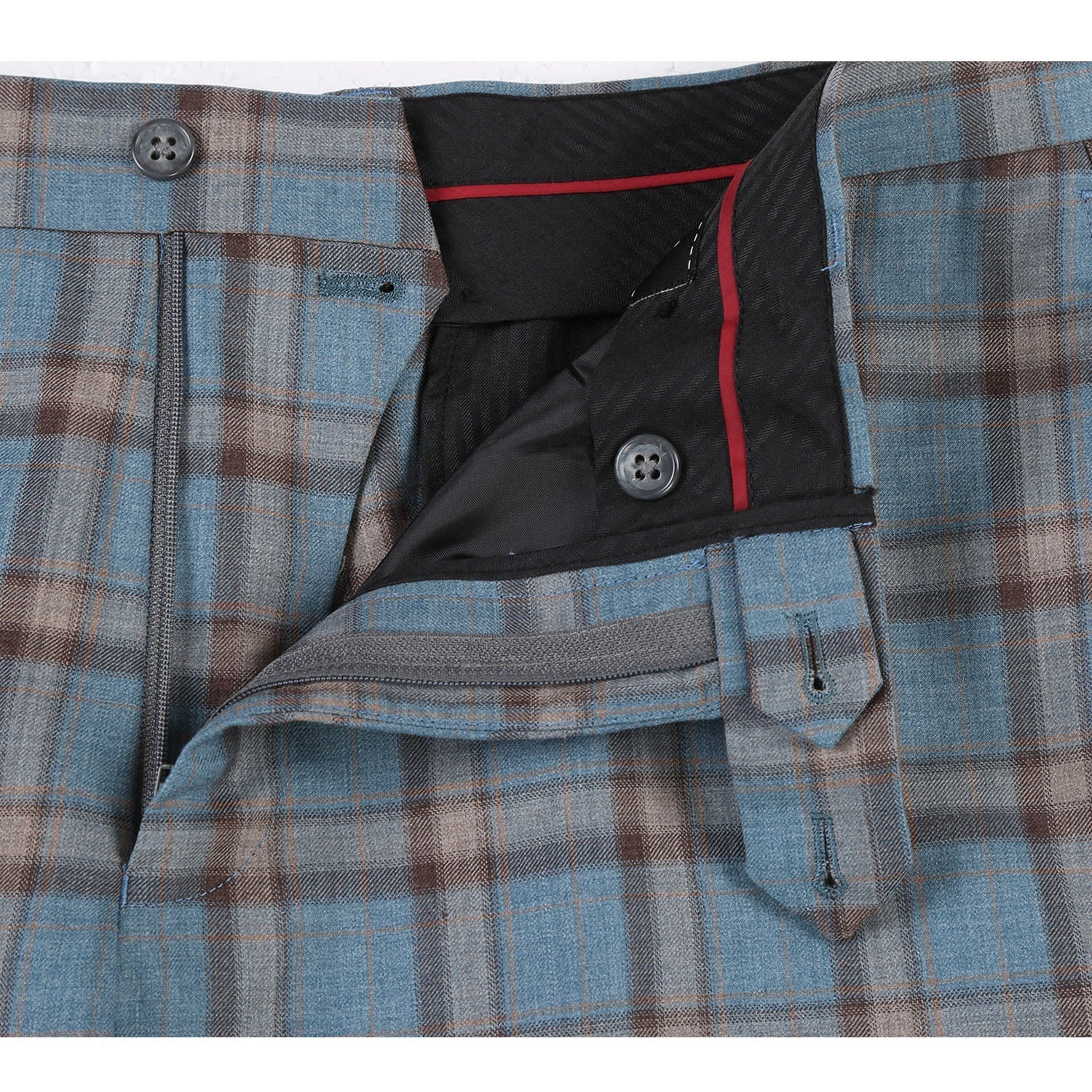 Renoir EL72-57-470 Light Gray with Bronze Stereoscopic-Grid Wool Suit