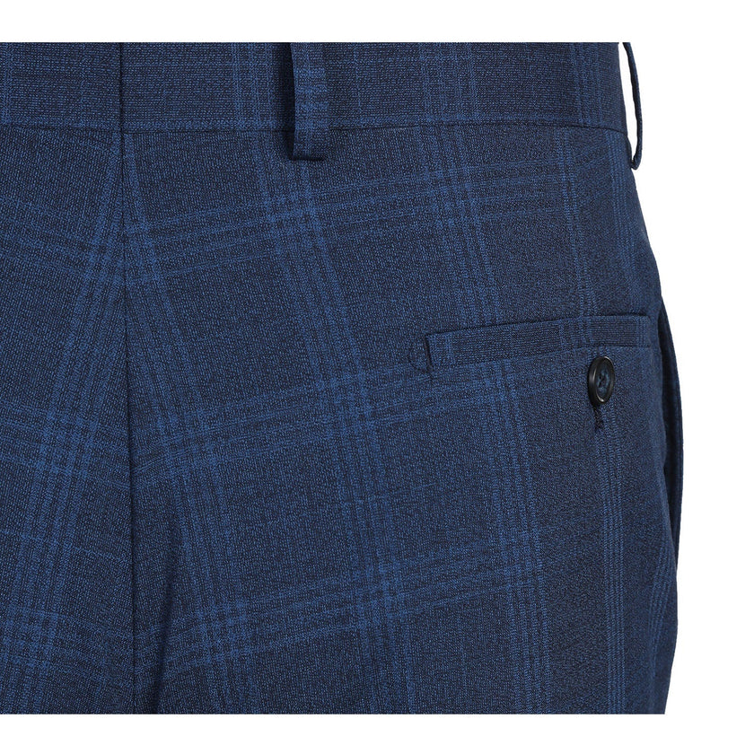 Renoir EL72-50-412 Airforce Blue Plaid Wool Suit