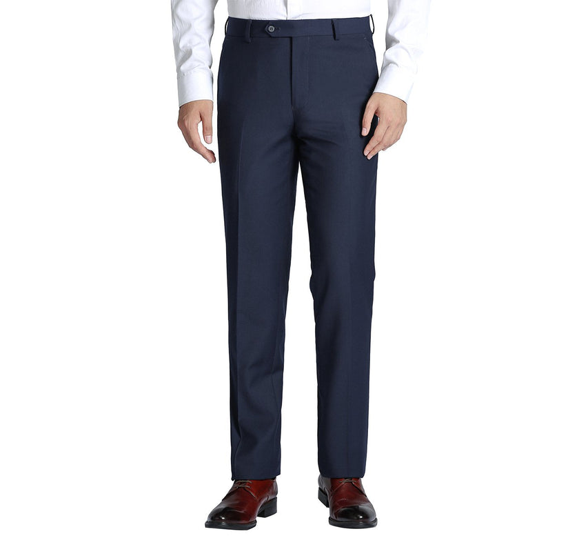 Renoir 508-19 Men's Regular Fit Flat Front Wool Suit Pant