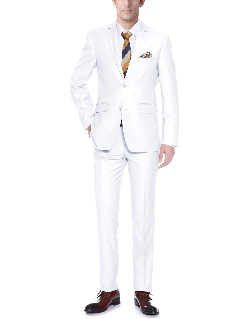 Renoir 201-6 Men's 2-Piece Single Breasted Notch Lapel Suit