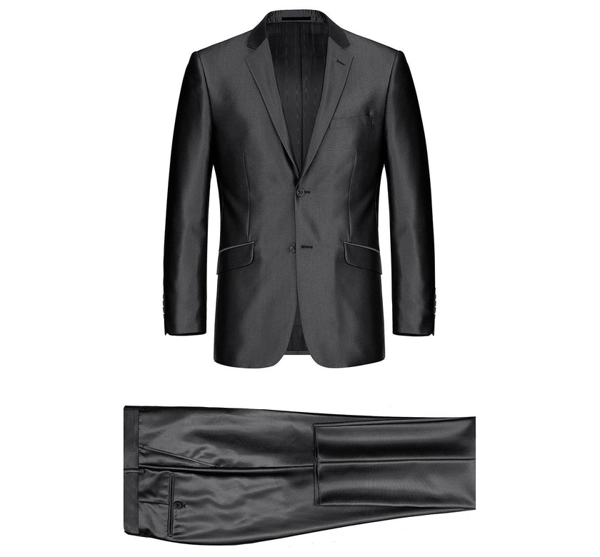 Renoir 207-1 Men's Sharkskin Italian Styled Two Piece Suit