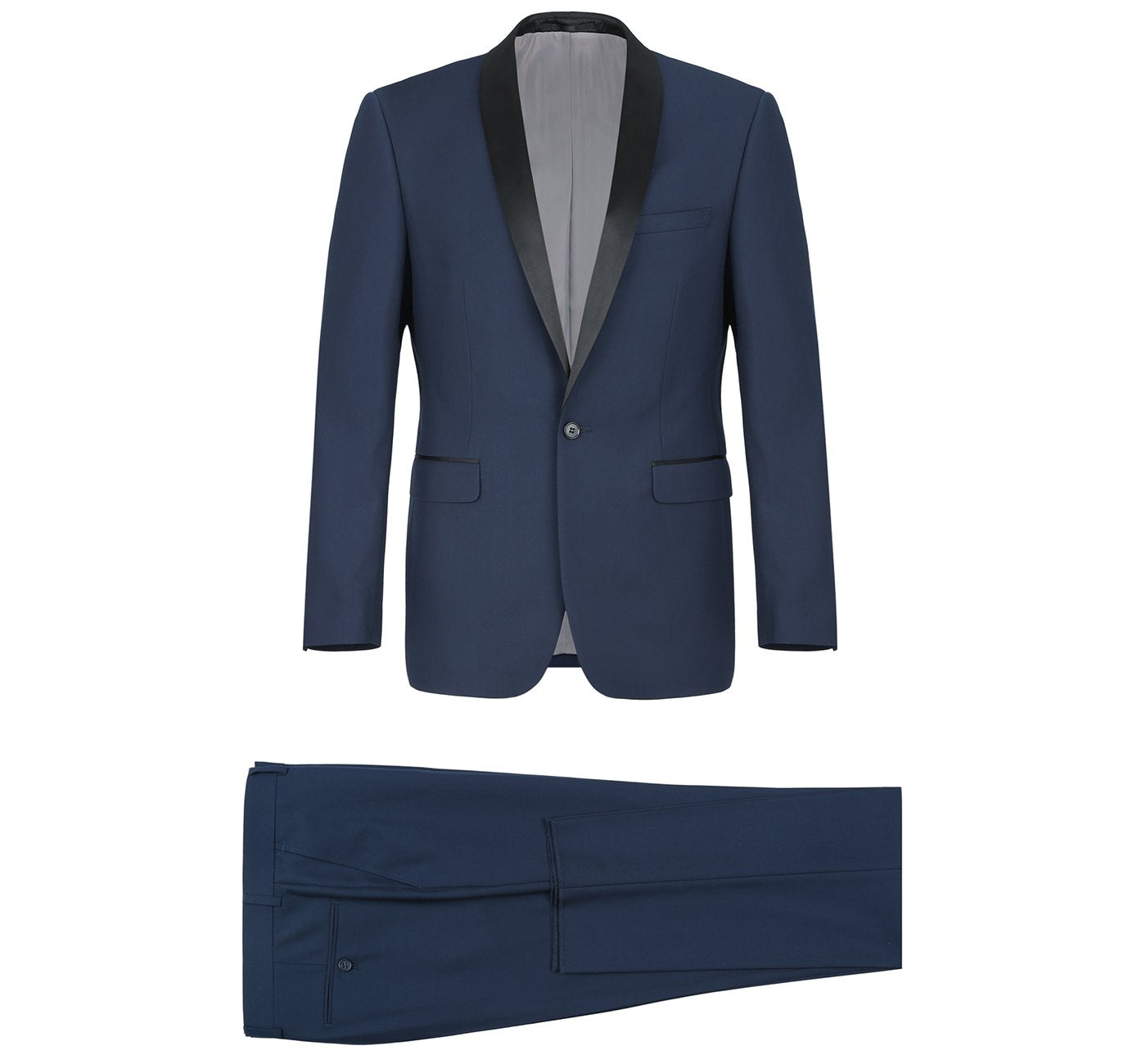 Renoir 201-19 Men's Slim Fit 2-Piece Shawl Lapel Tuxedo Suit