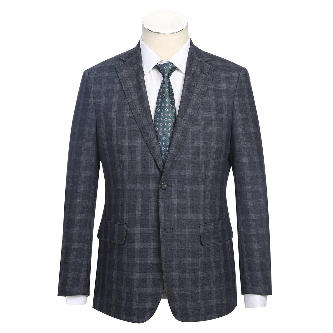 Renoir 92-52-410EL Iron Gray Check Suit