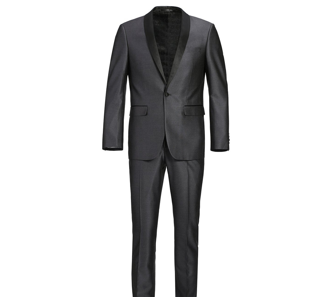 Renoir 201-17 Men's Slim Fit 2-Piece Shawl Lapel Tuxedo Suit