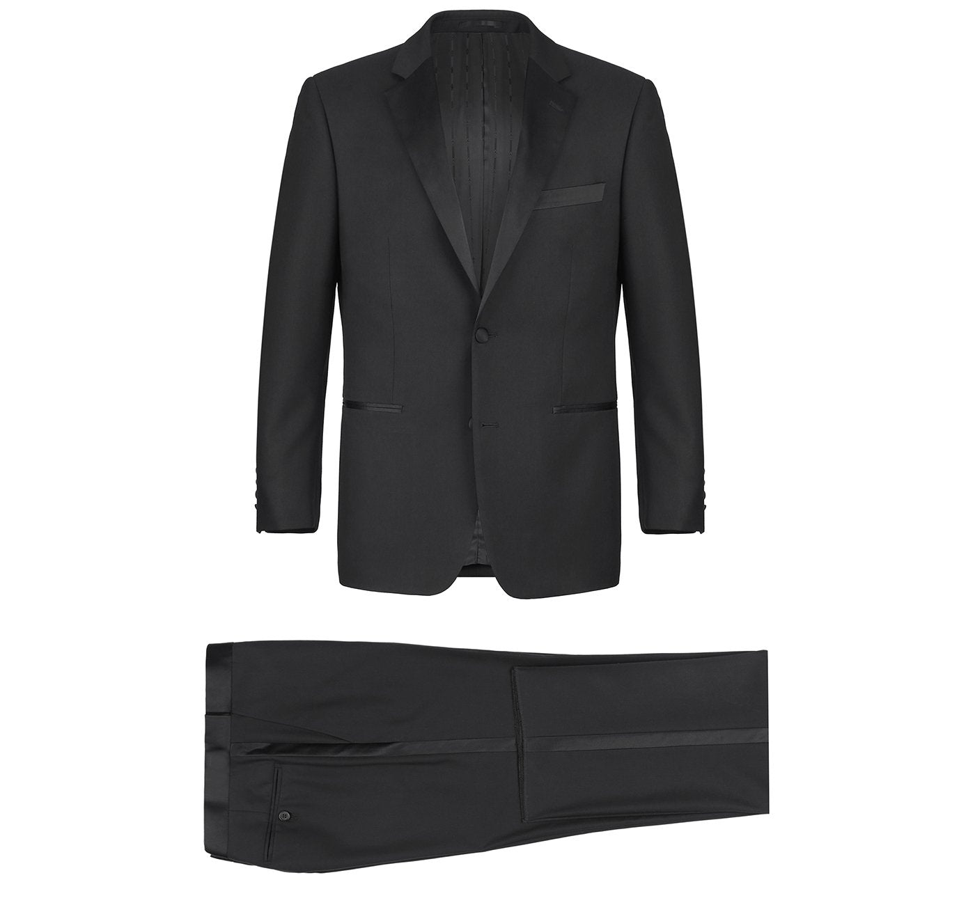 Renoir 201-1 Men's Satin Notched Lapel 2-Piece Tuxedo Suit