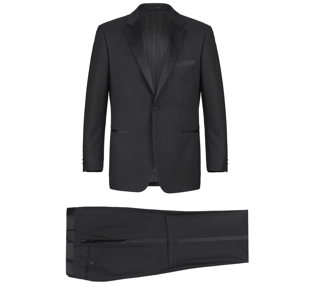 Renoir 201-1 Men's Satin Notched Lapel 2-Piece Tuxedo Suit
