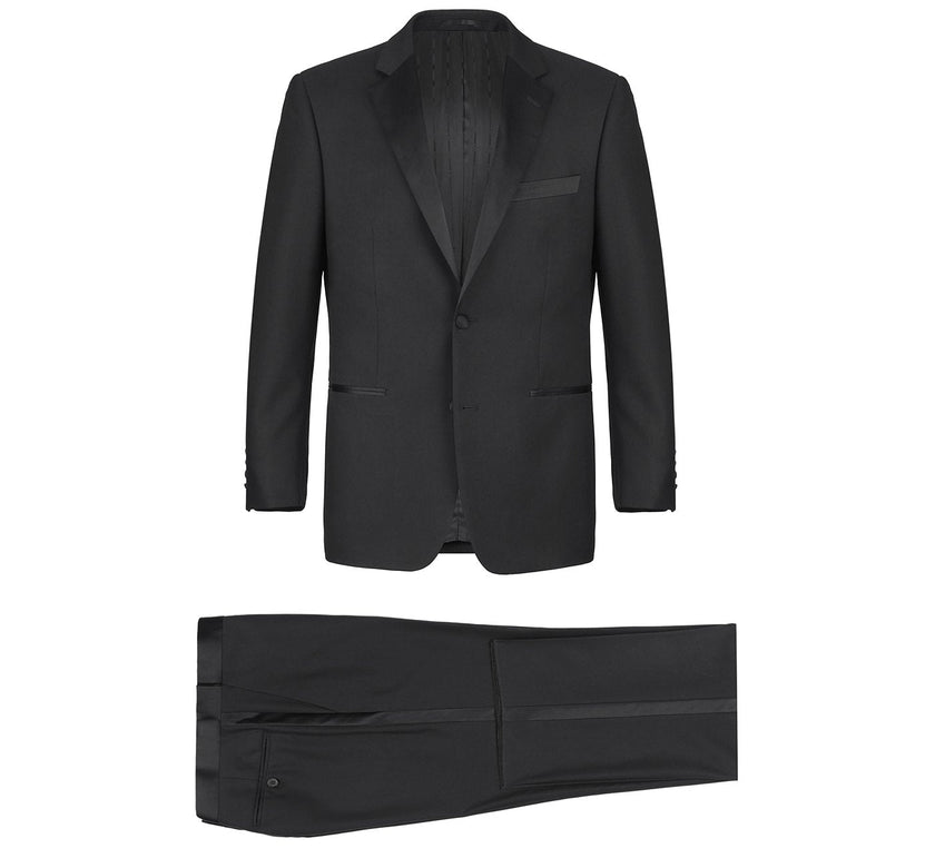 Renoir 201-1 Men's Satin Notched Lapel 2-Piece Tuxedo Suit