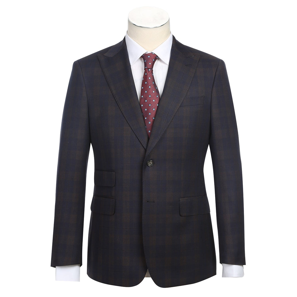 English Laundry 92-50-410EL Brown Check Suit