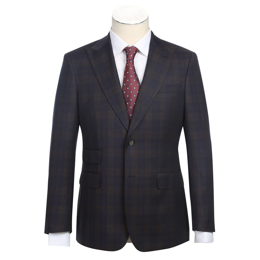 English Laundry 92-50-410EL Brown Check Suit