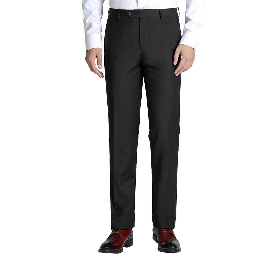 Renoir 508-1 Men's Regular Fit Flat Front Wool Suit Pant