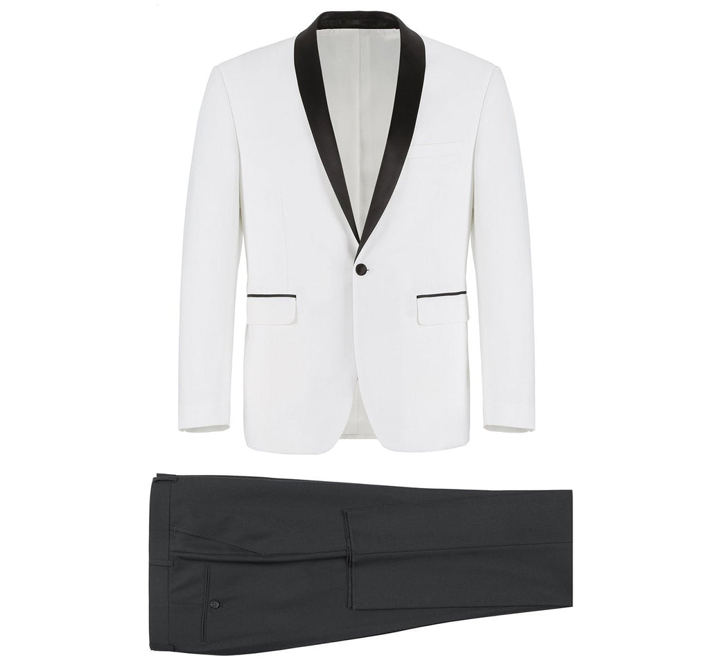 Renoir 201-16 Men's Slim Fit 2-Piece Shawl Lapel Tuxedo Suit