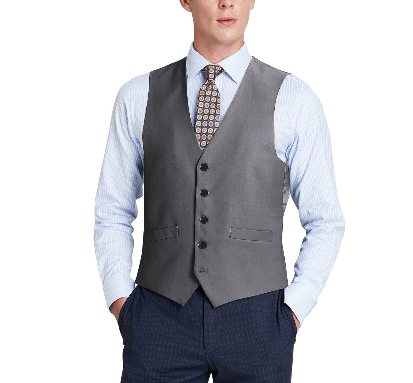 Renoir 508-3 Men's Classic Fit Suit Separate Wool Vest