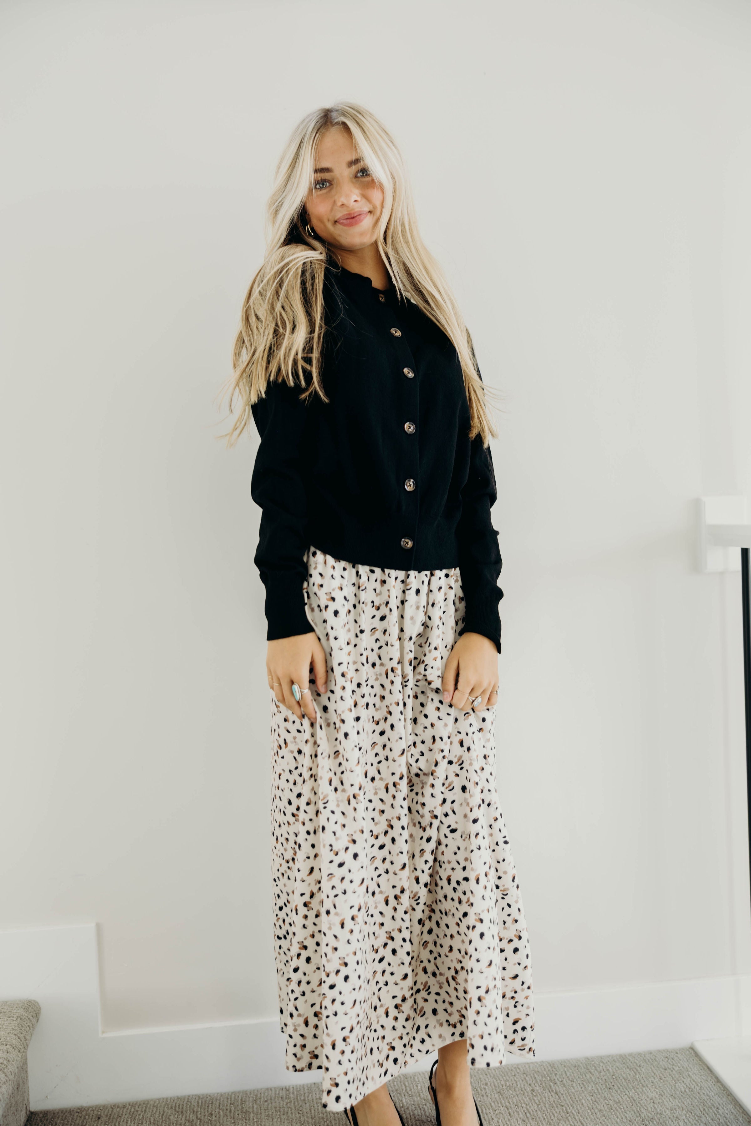 MAXI SKIRT IN DAPPLE DASH
