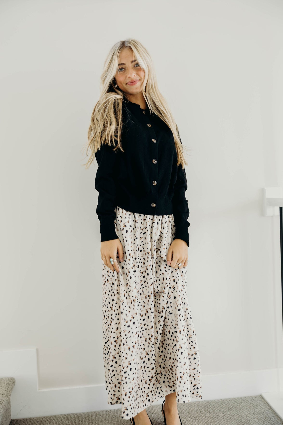 MAXI SKIRT IN DAPPLE DASH