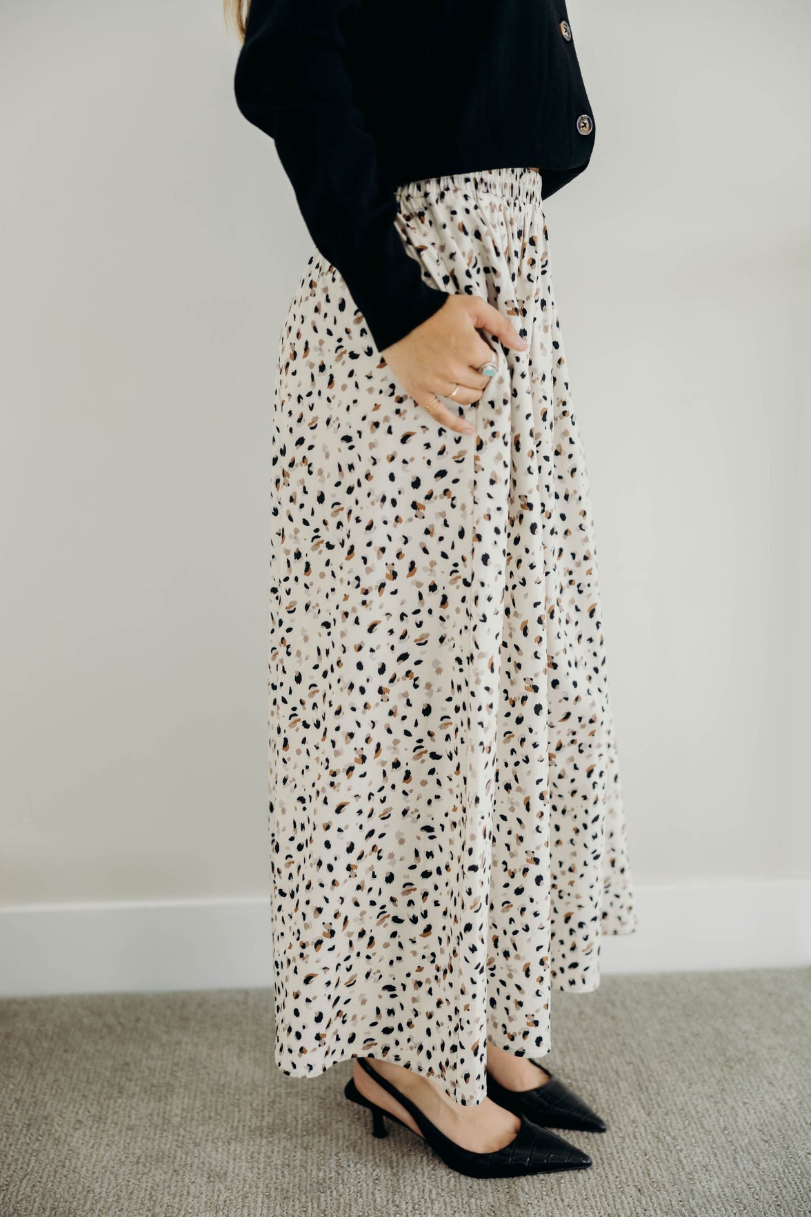 MAXI SKIRT IN DAPPLE DASH