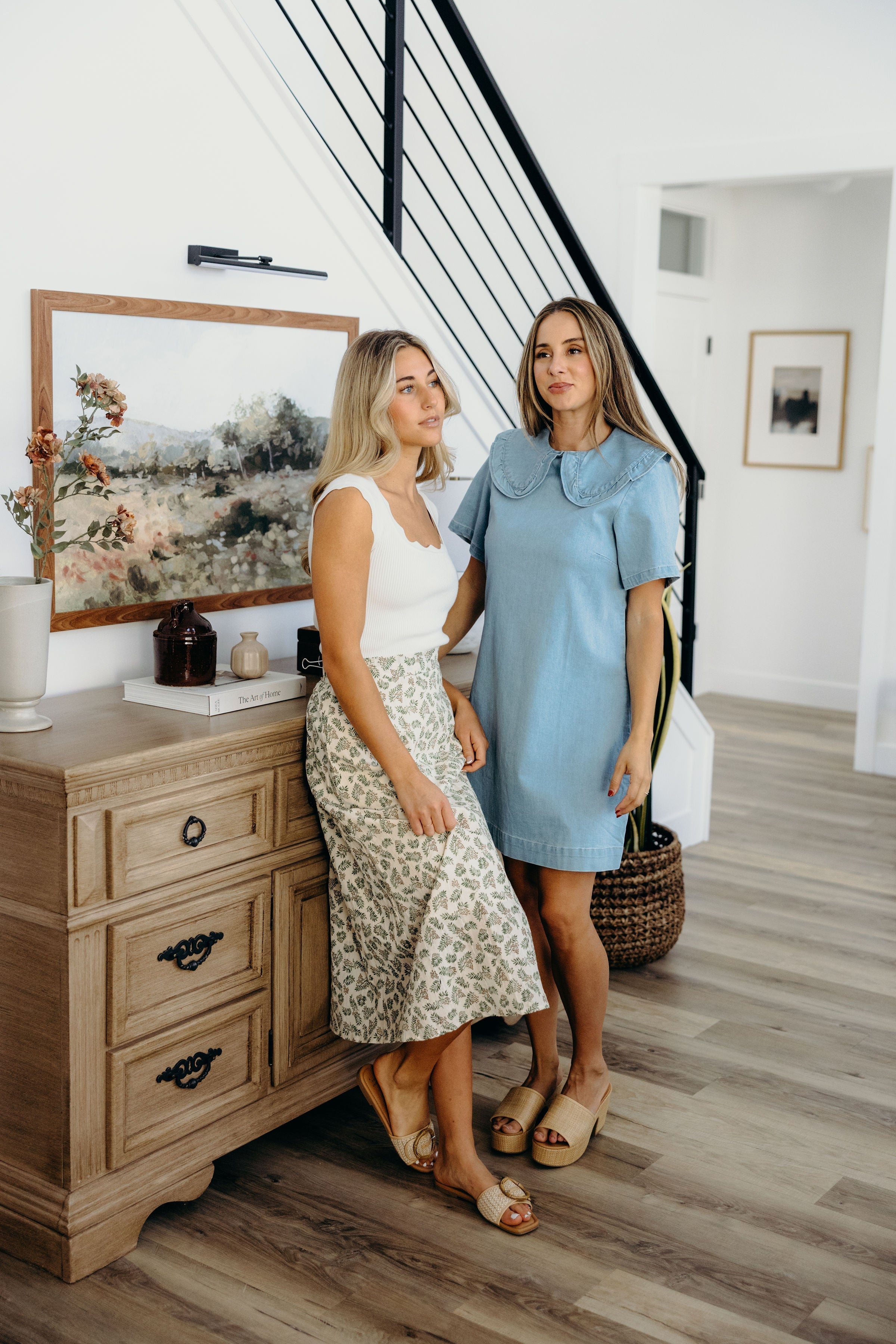 MIDI SLIP SKIRT IN LEAF BRANCHES