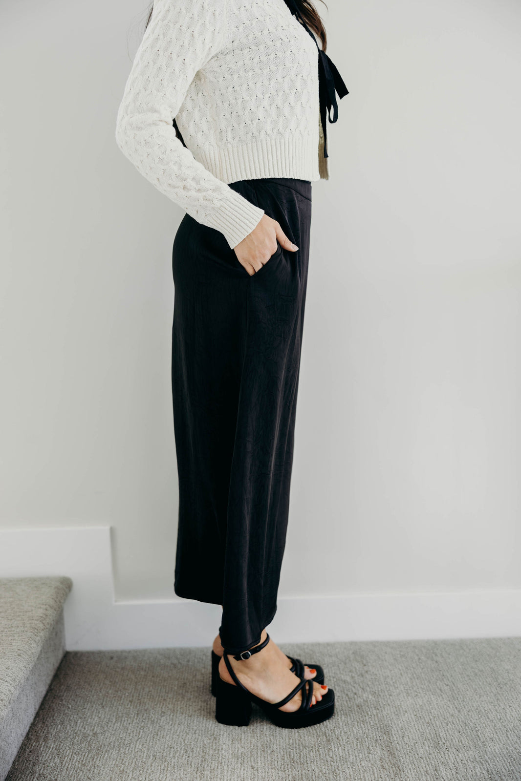 SILK MAXI SKIRT IN BLACK