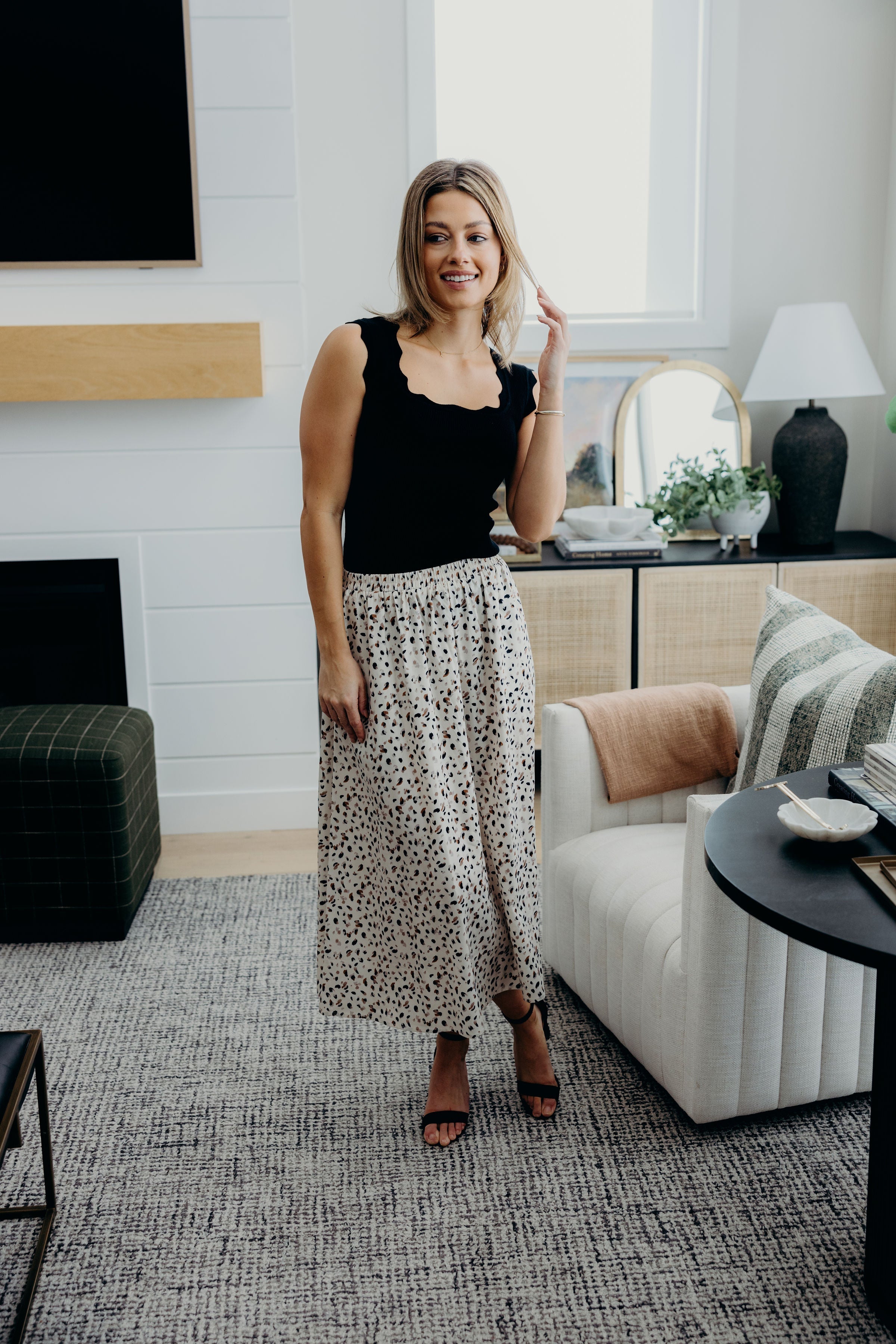 MAXI SKIRT IN DAPPLE DASH