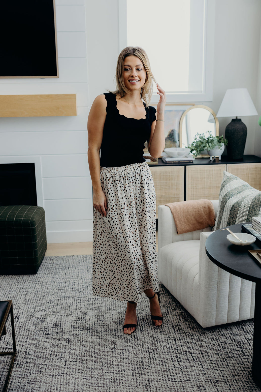 MAXI SKIRT IN DAPPLE DASH