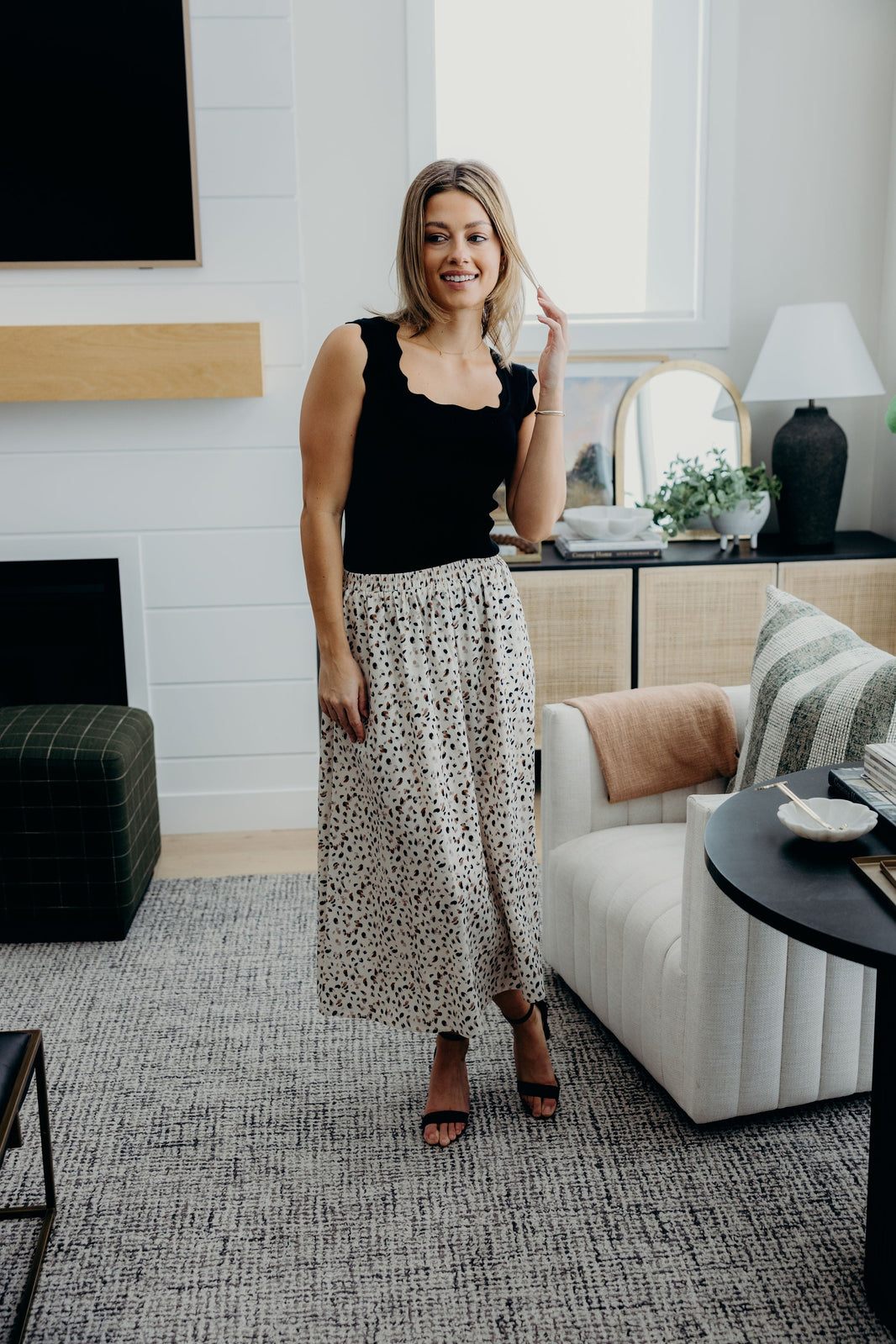 MAXI SKIRT IN DAPPLE DASH