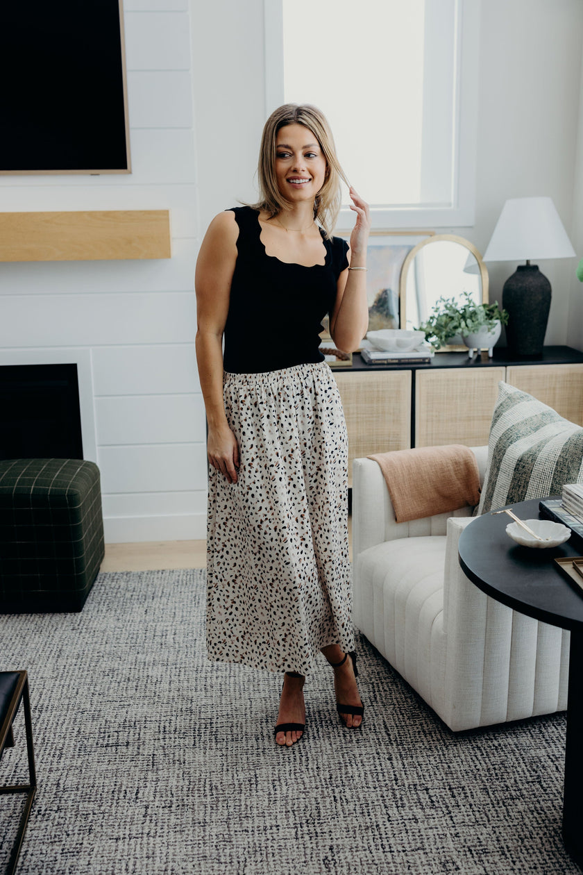 MAXI SKIRT IN DAPPLE DASH