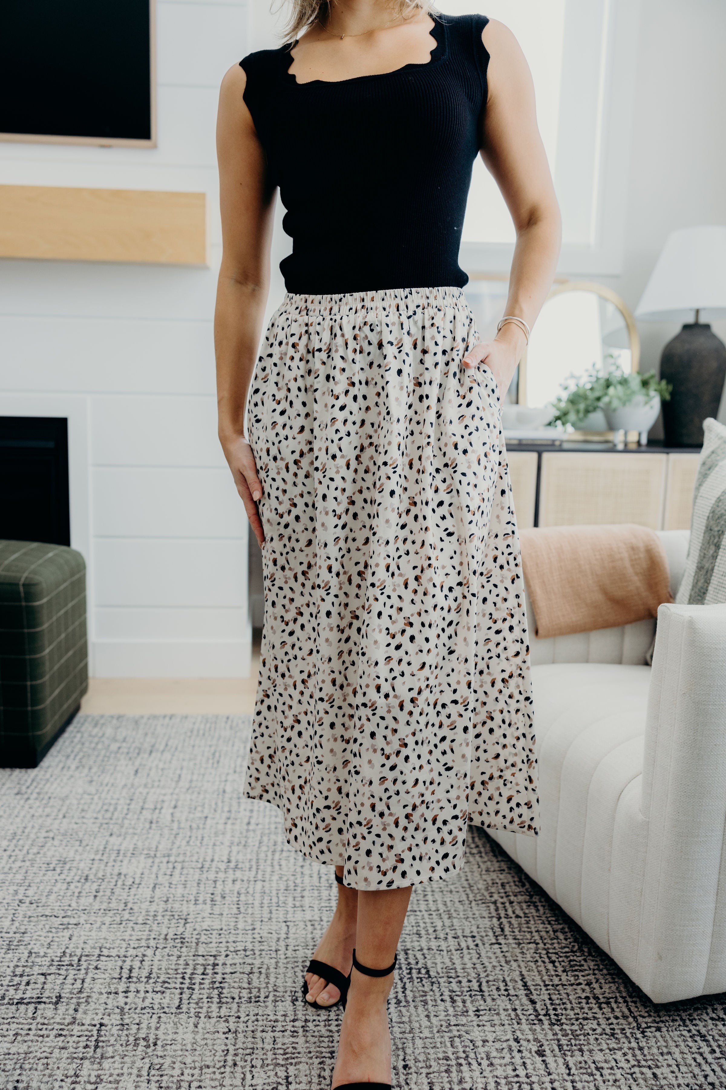 MAXI SKIRT IN DAPPLE DASH