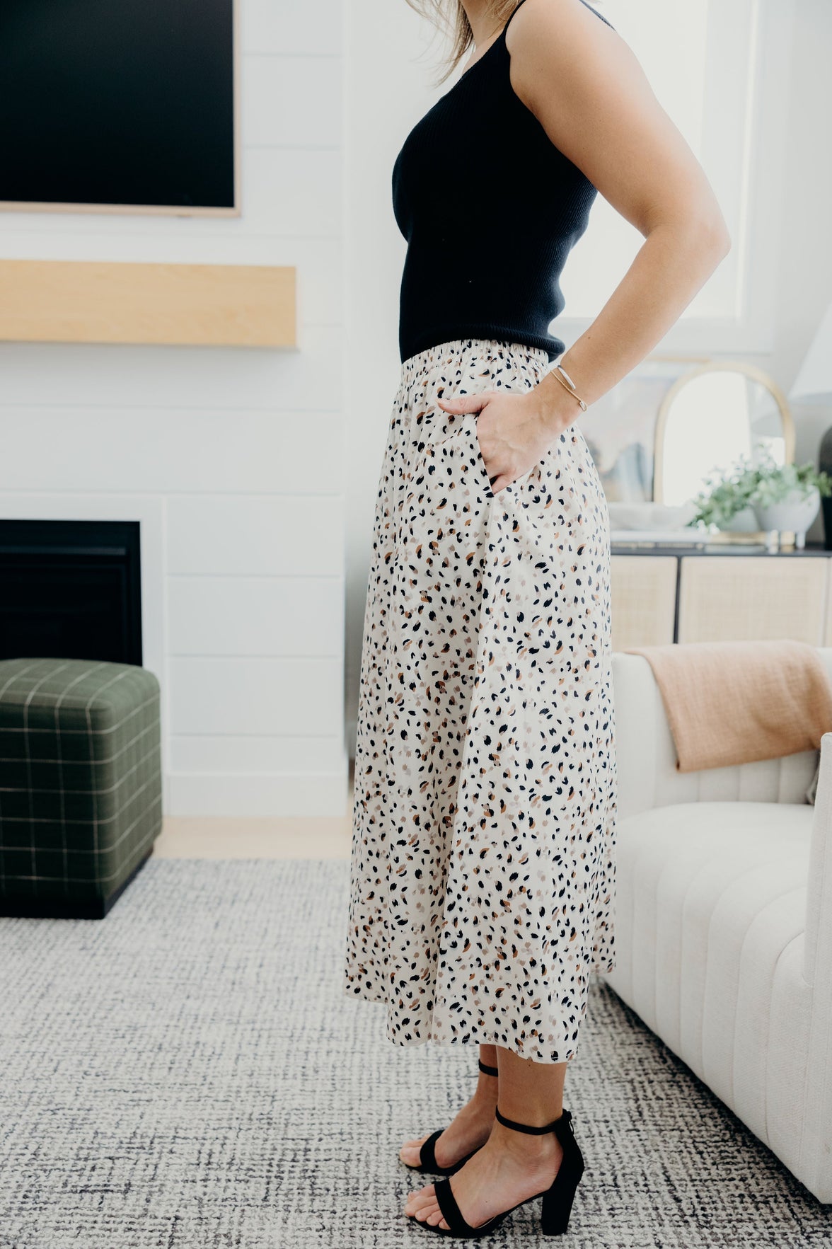 MAXI SKIRT IN DAPPLE DASH