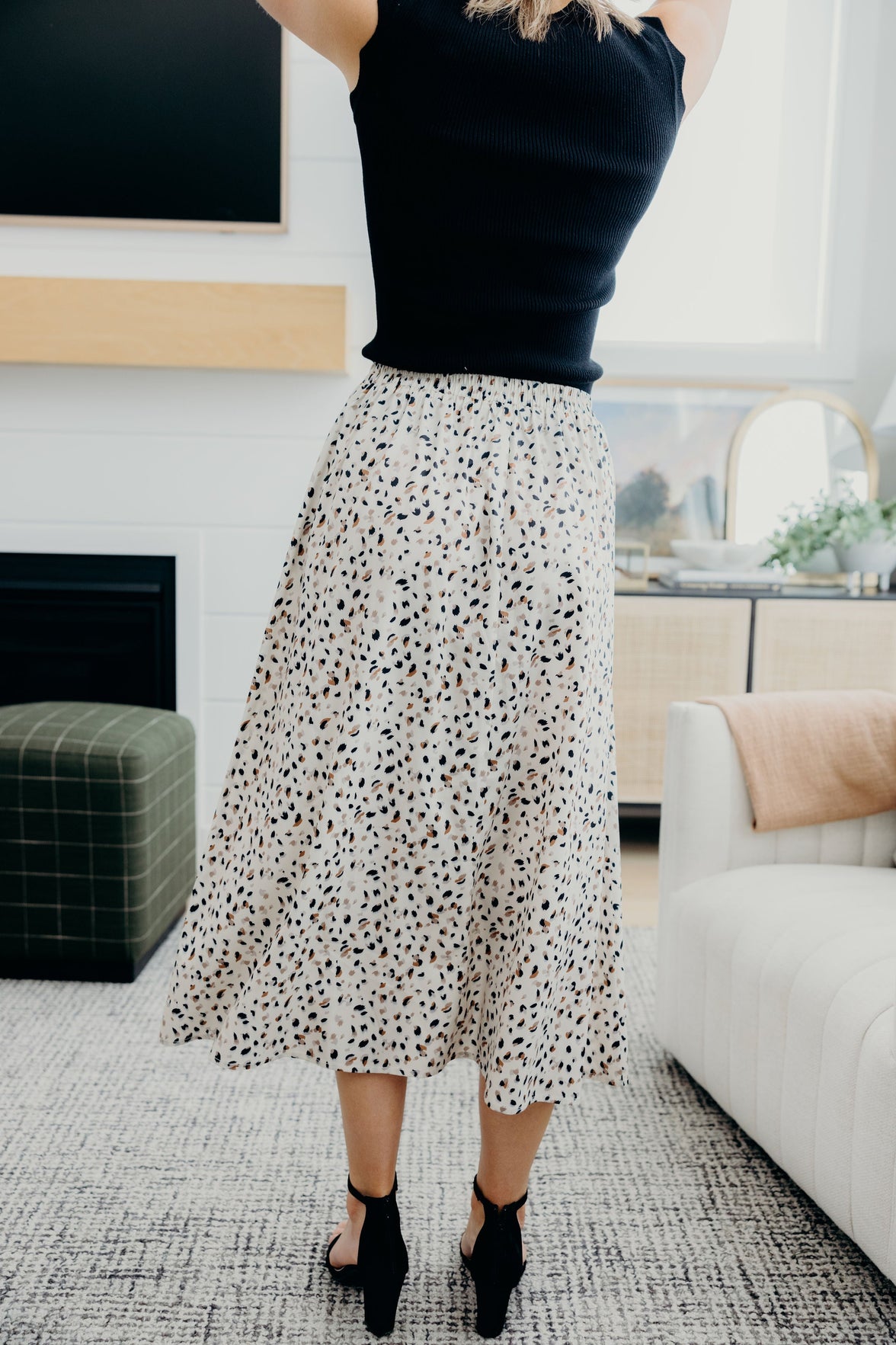 MAXI SKIRT IN DAPPLE DASH