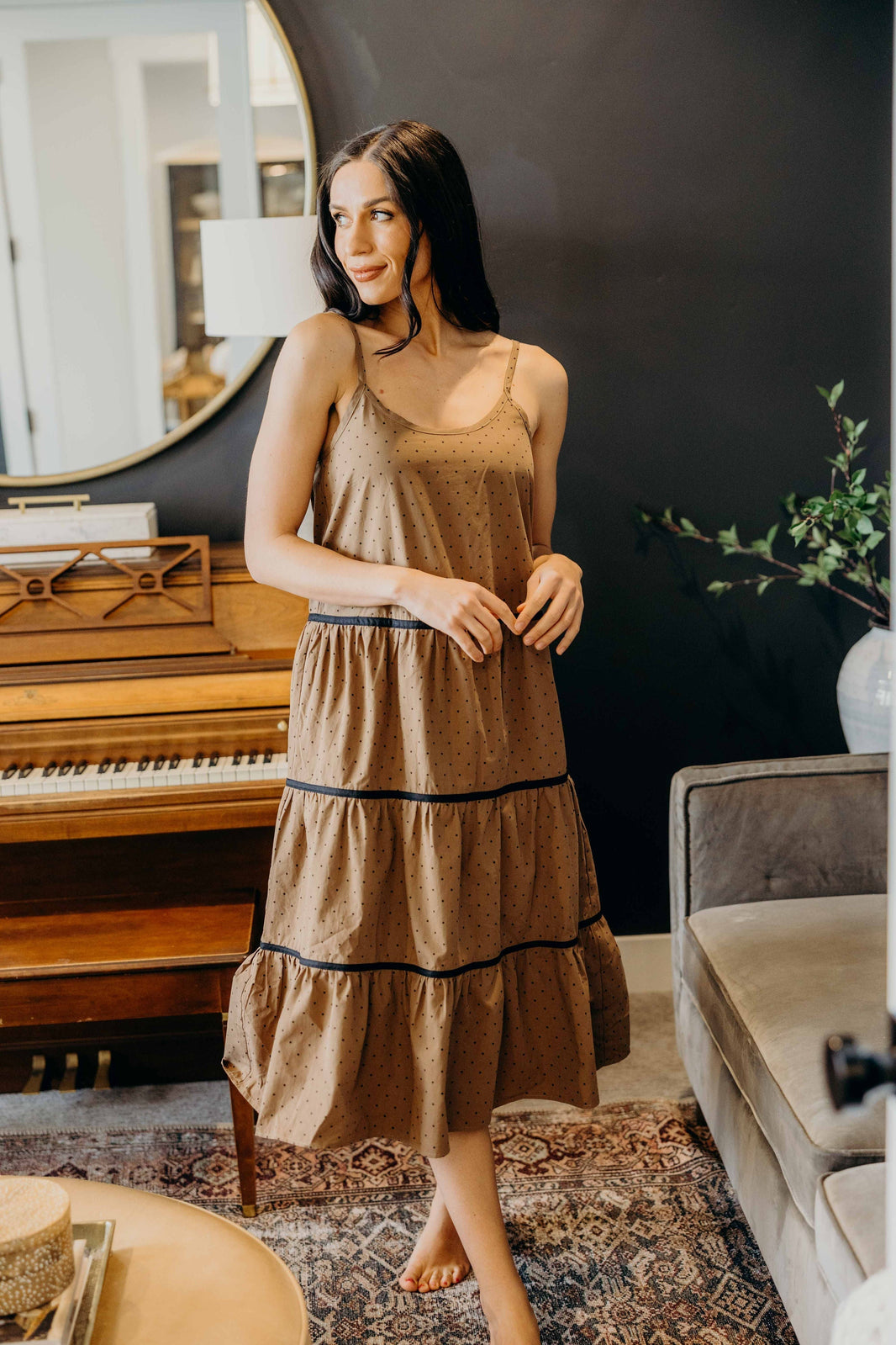 THE COLLYNS IN MOCHA DOT