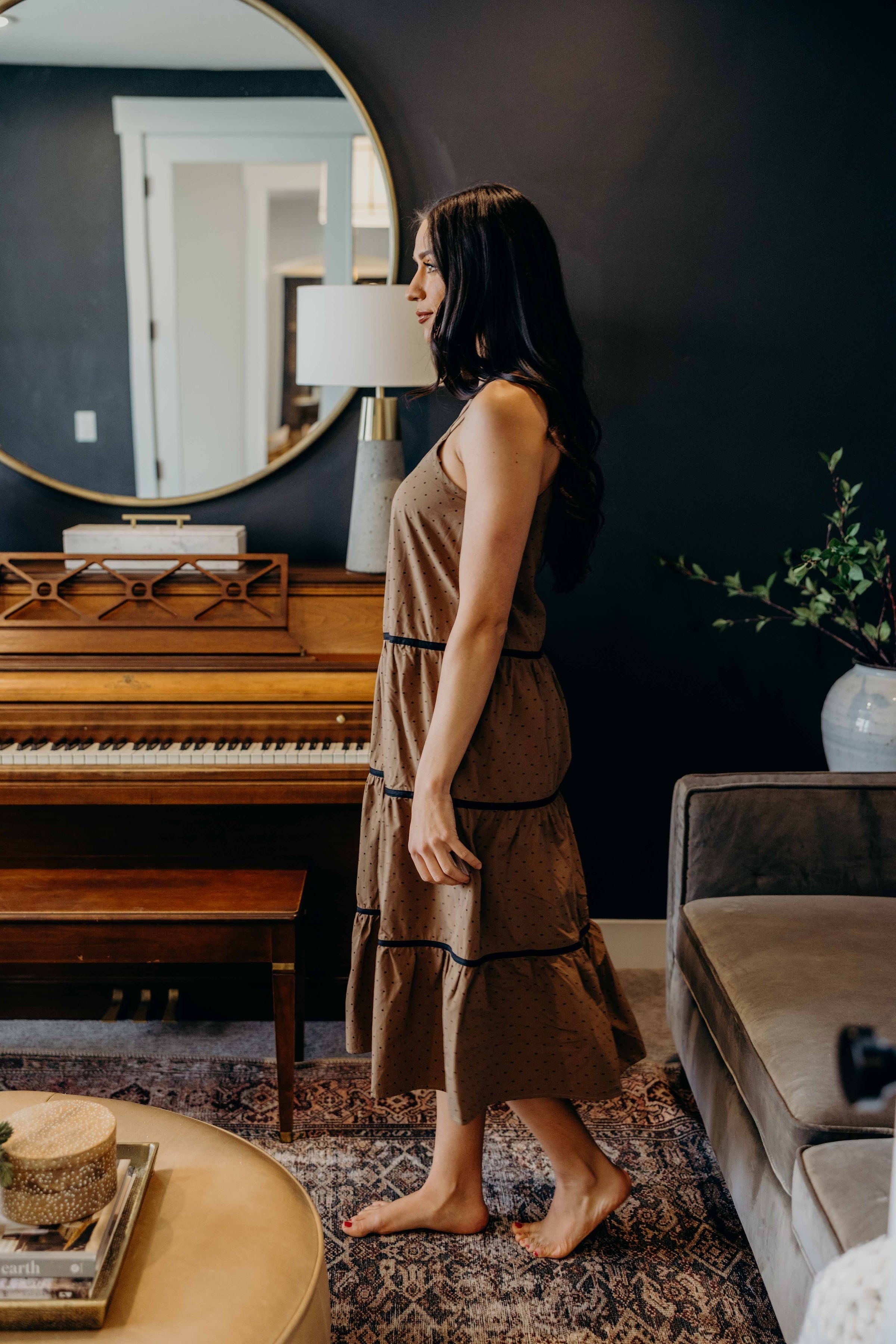 THE COLLYNS IN MOCHA DOT