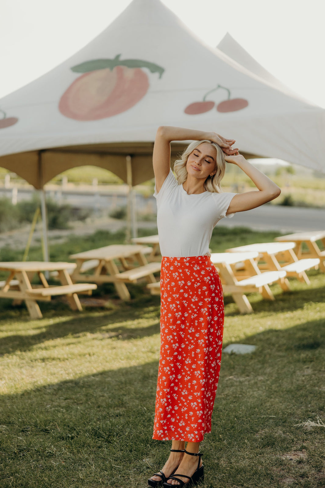 LETTUCE EDGE POINTELLE TEE IN WHITE
