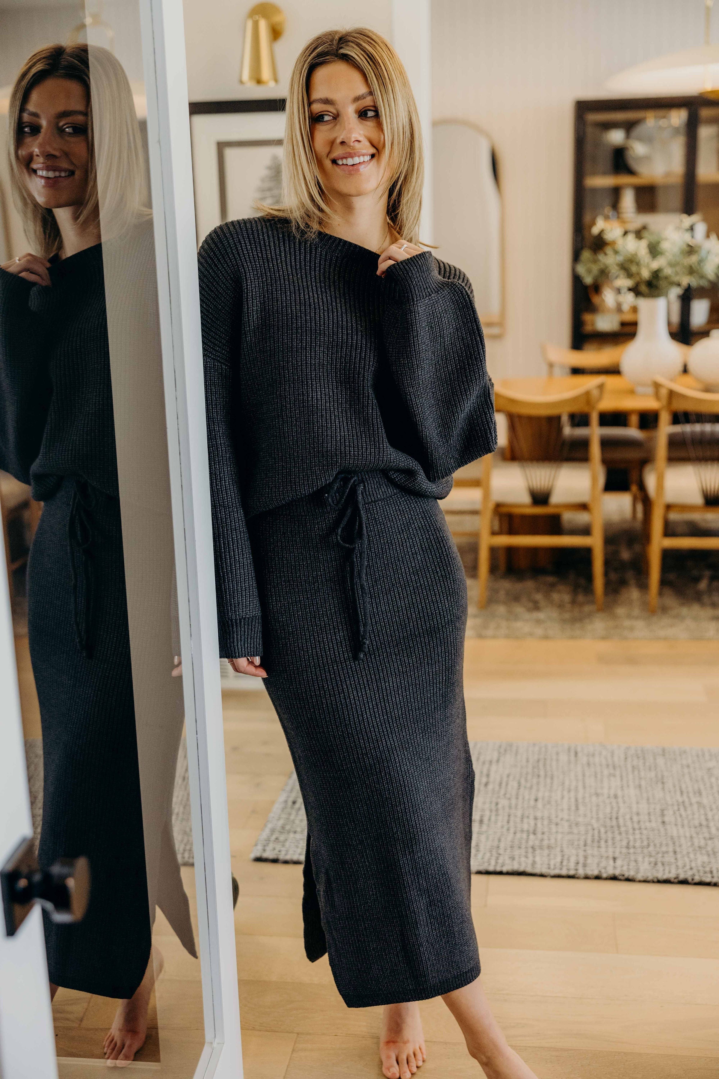 OVERSIZED SWEATER IN BRUSHED NICKEL