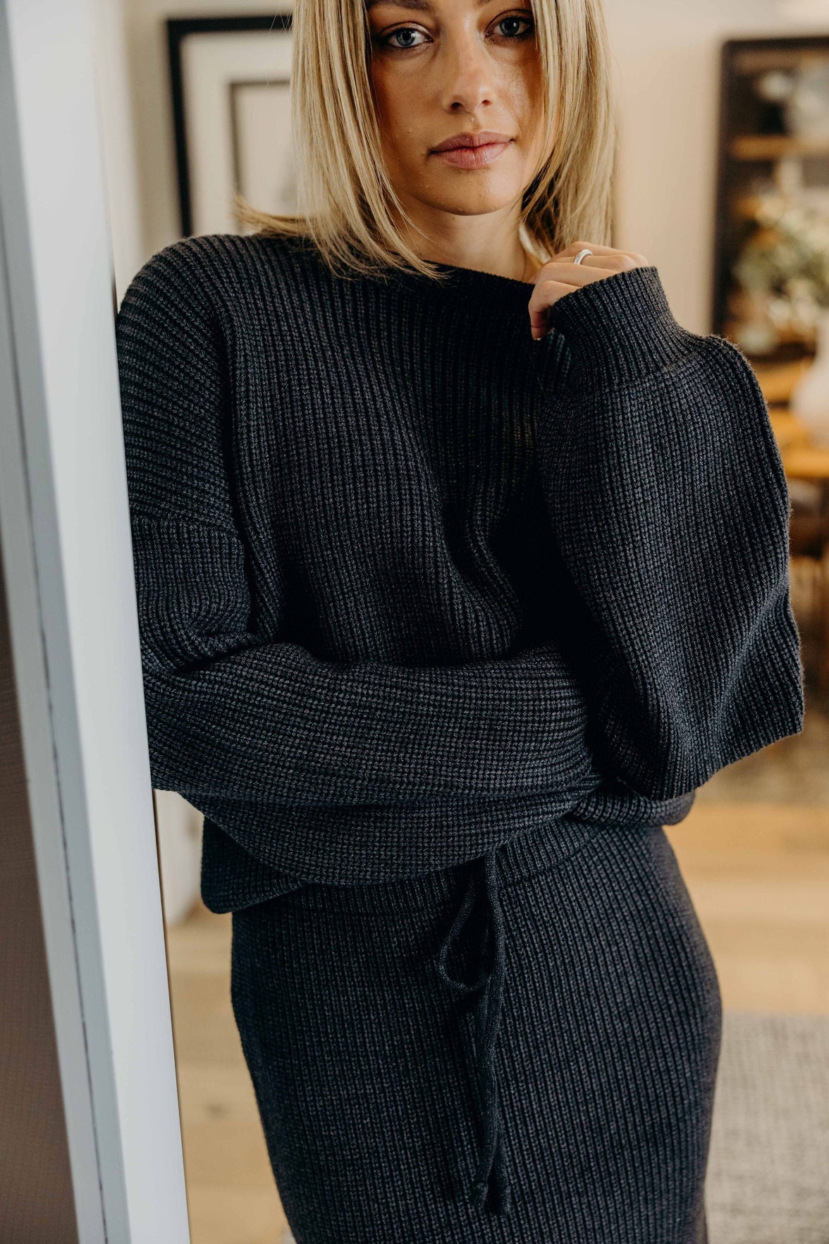 OVERSIZED SWEATER IN BRUSHED NICKEL