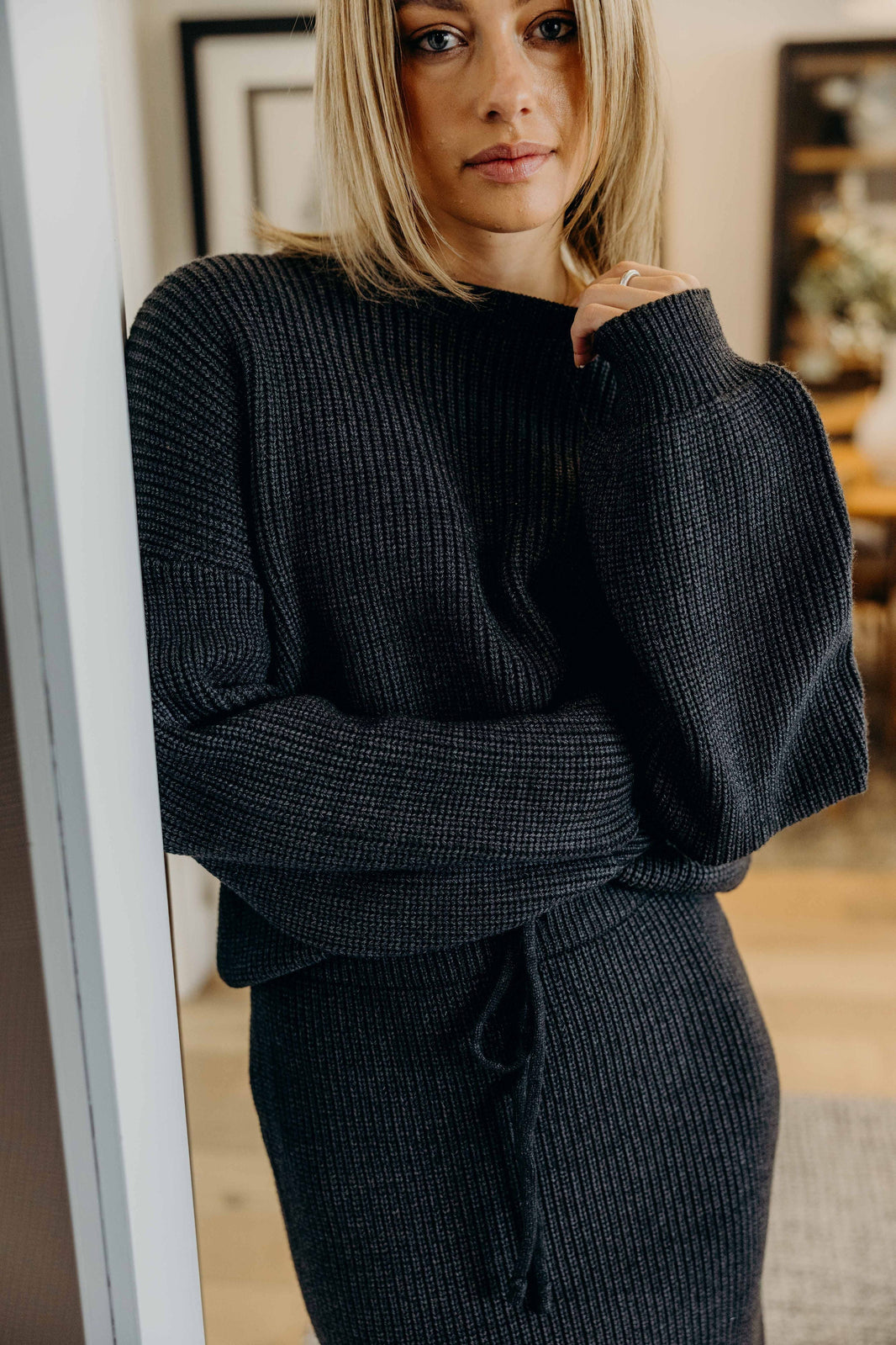 OVERSIZED SWEATER IN BRUSHED NICKEL