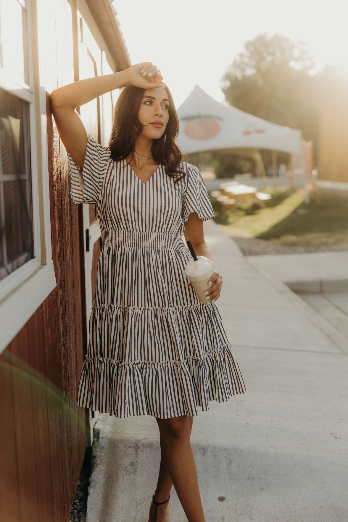 THE JEMMA IN CHARCOAL STRIPE