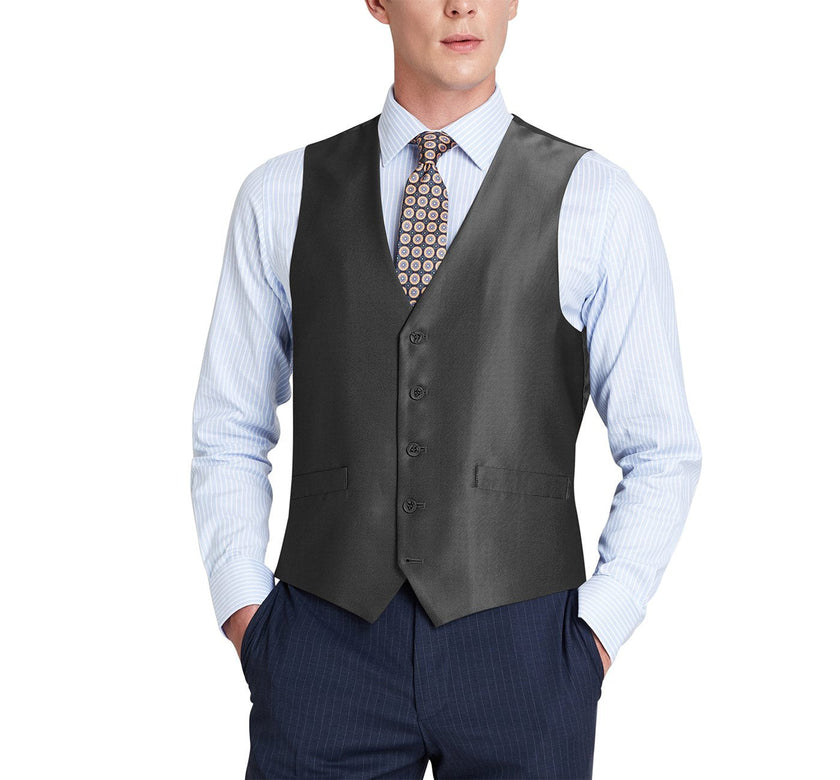 Renoir 207-1 Men's Classic Fit Sharkskin Suit Vest