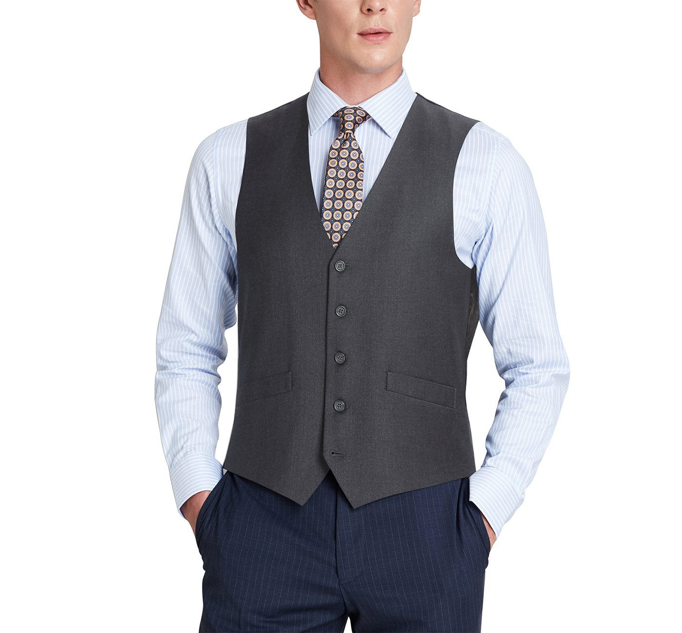 Renoir 202-1 Men's Classic Fit Suit Separate Vest