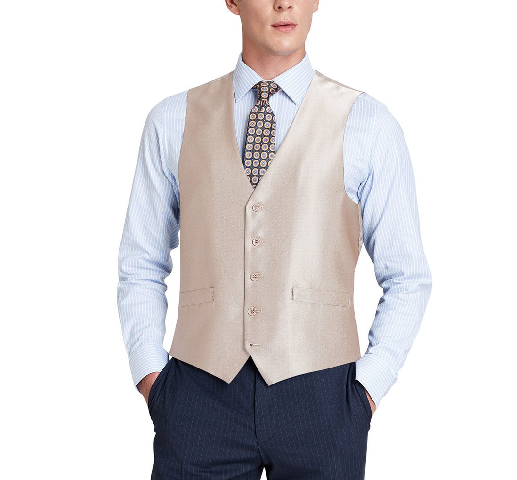 Renoir 207-3 Men's Classic Fit Sharkskin Suit Vest