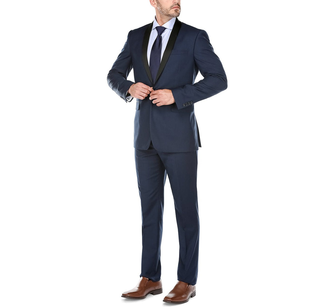 Renoir 201-19 Men's Slim Fit 2-Piece Shawl Lapel Tuxedo Suit