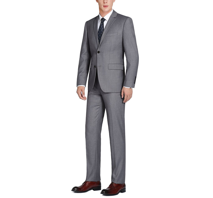 Renoir 508-3 Men's 2-Piece Notch Lapel 100% Wool Suit