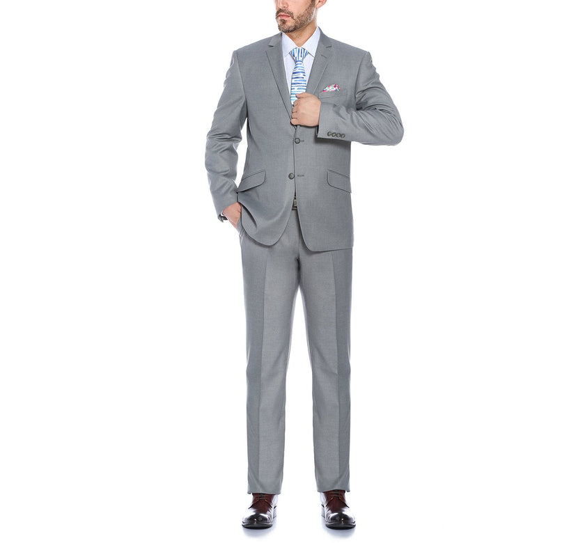 Renoir 2110-2 Men's Slim Fit Solid Stretch 2-Piece Suit