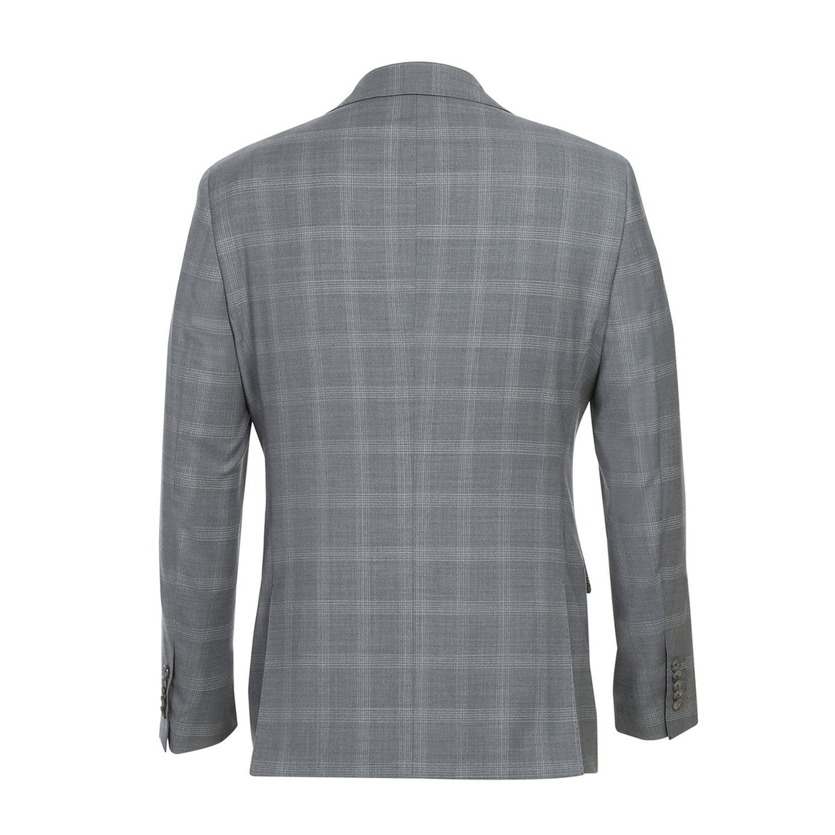 Renoir EL72-62-092 Light Gray Window Pane Check Wool Suit