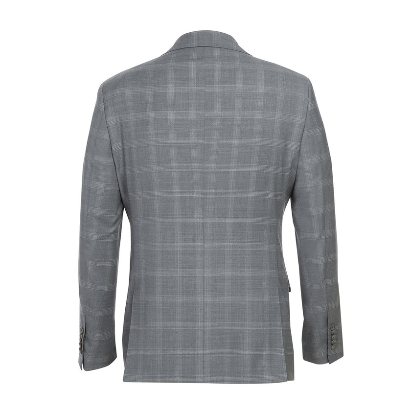 Renoir EL72-62-092 Light Gray Window Pane Check Wool Suit