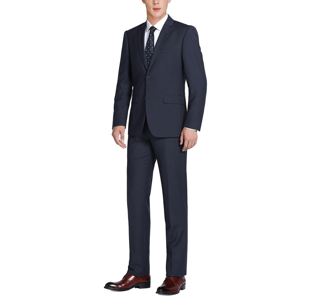 Renoir 508-2 Men's 2-Piece Notch Lapel 100% Wool Suit