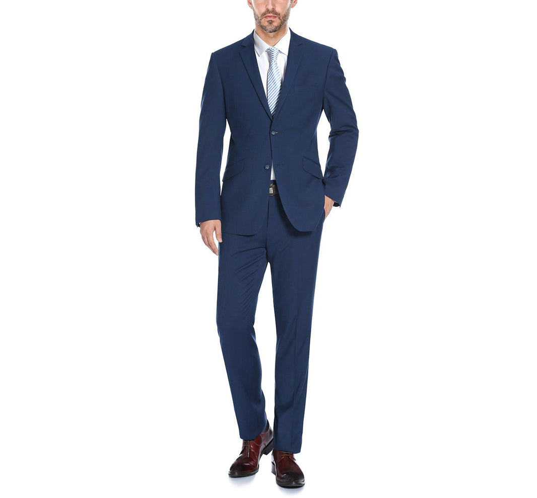 Renoir 2110-19 Men's Slim Fit Solid Stretch 2-Piece Suit